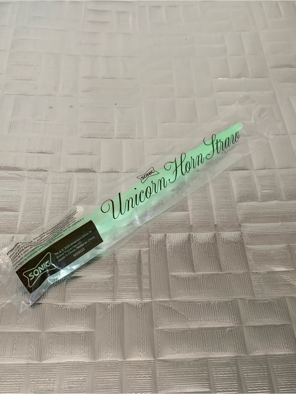 Sonic UNICORN Horn Straw - Hard To find Collectible Green NEW